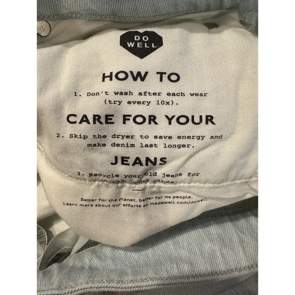 Madewell The Curvy Perfect Vintage Jeans Women's Sz W28 New With Tags Light Wash - Picture 16 of 16